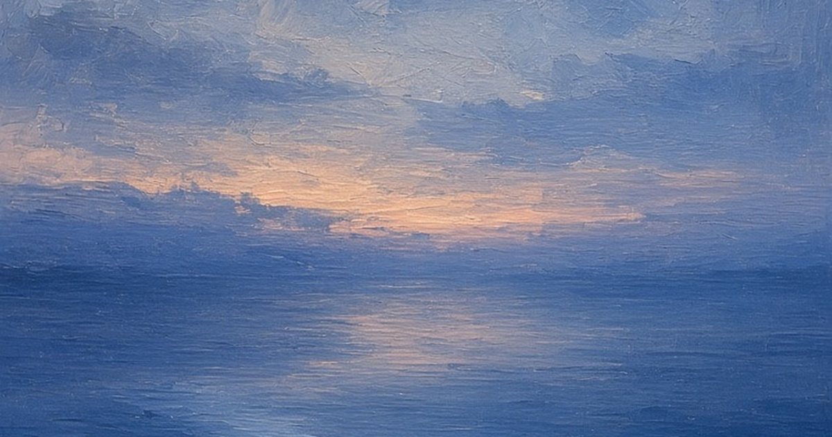 Pluie sur l'eau bleue au crepuscule - fond du petit mot bilingue Une image
