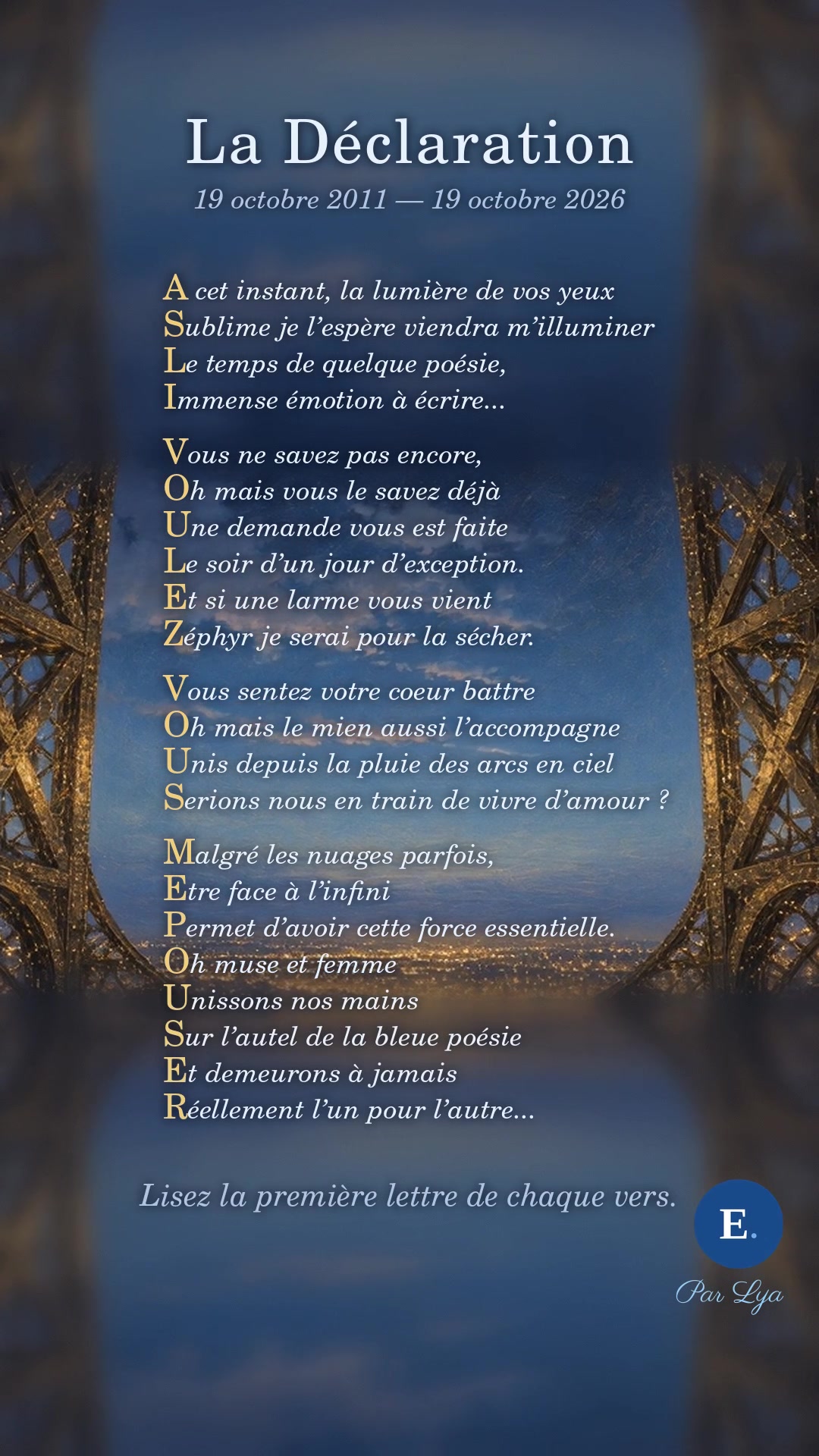 La Declaration, Emirelo, 15 ans - poeme chante par Lya