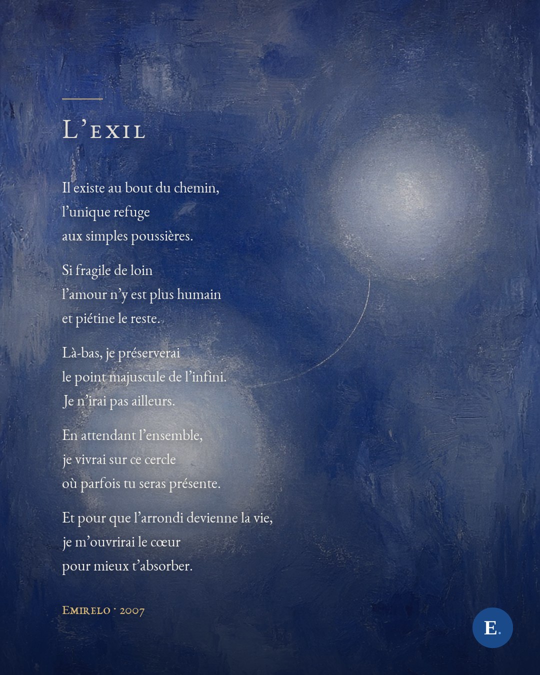 L’exil — le poème en carte